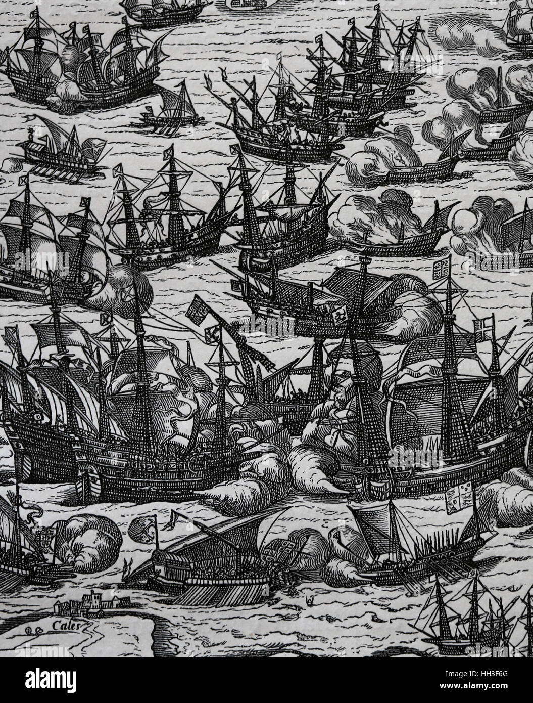 Spanish Armada. Spanish fleet of 130 ships with the purpose of Stock