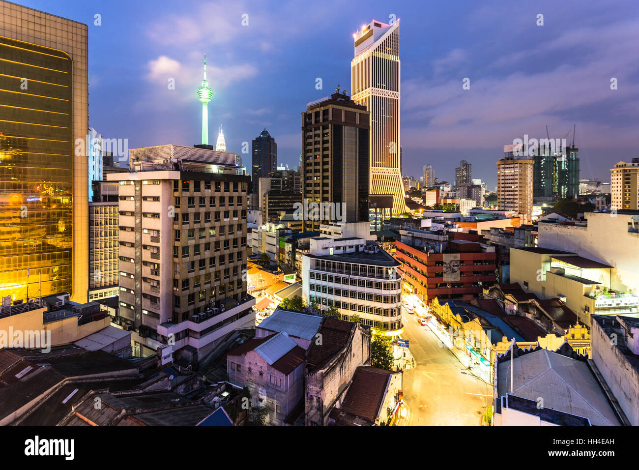 An aerial view of the business district of Kuala Lumpur, Malaysia Stock Photo, Royalty Free