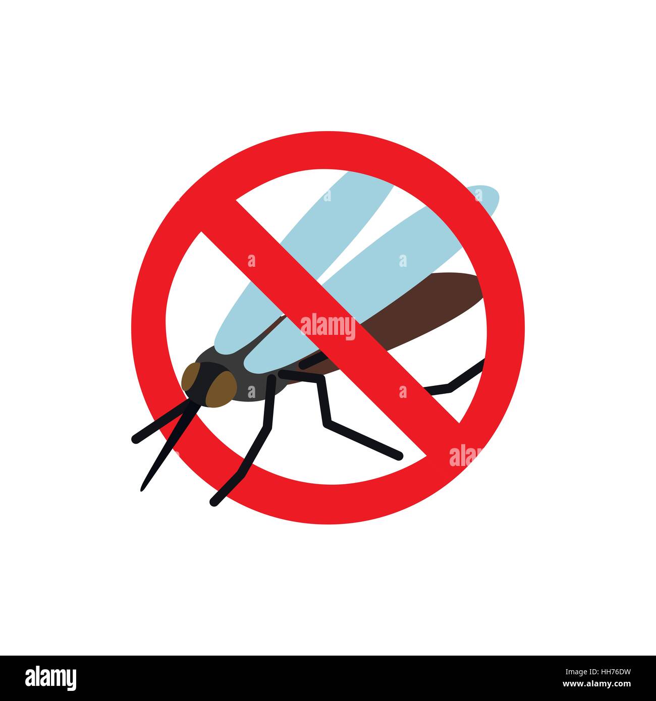 Warning Sign With Mosquito Icon Stock Vector Image Art Alamy