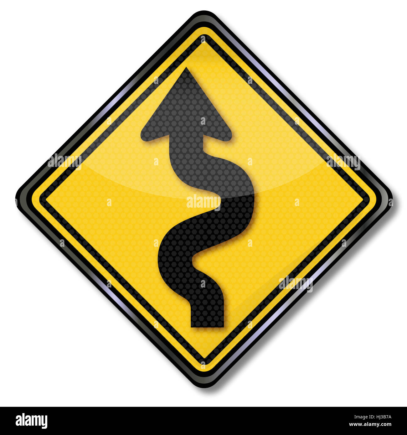 bend, sign, signal, traffic sign, curves, unclear, shield, plate Stock