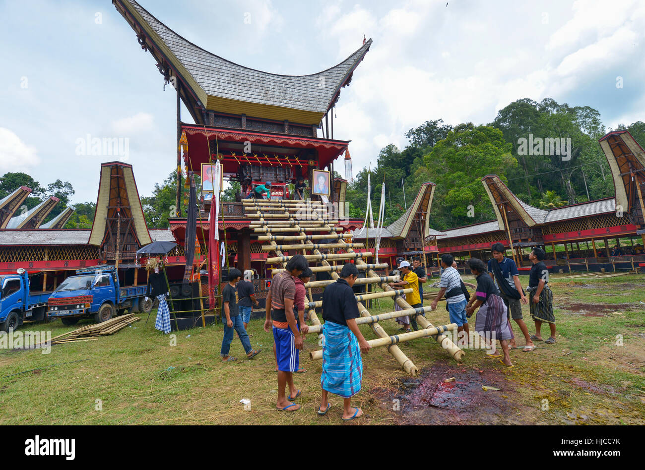 Tana Toraja Sulawesi Indonesia August 15 Funeral Ceremony On