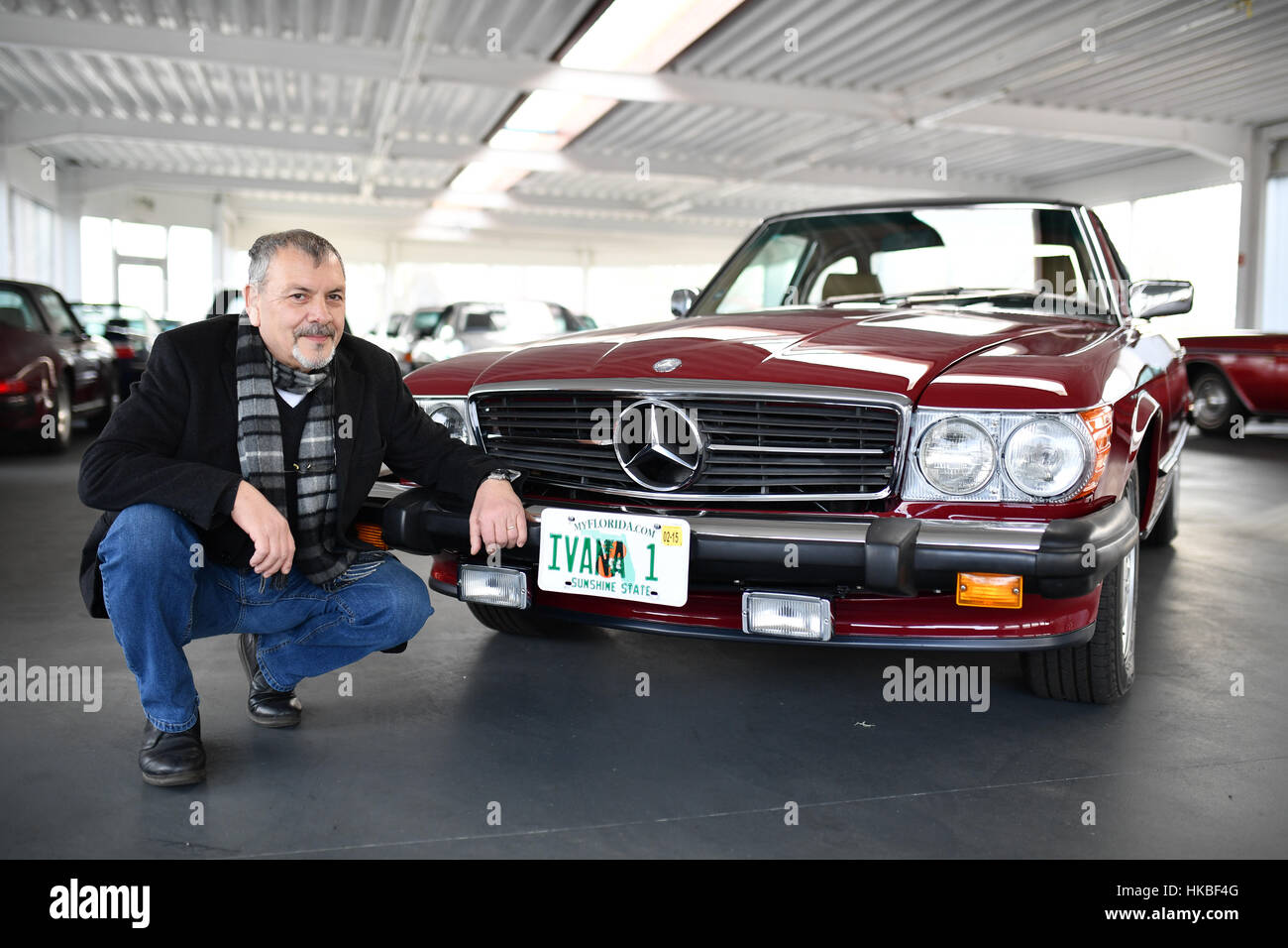 OberhausenRheinhausen, Germany. 28th Jan, 2017. Vintage car dealer