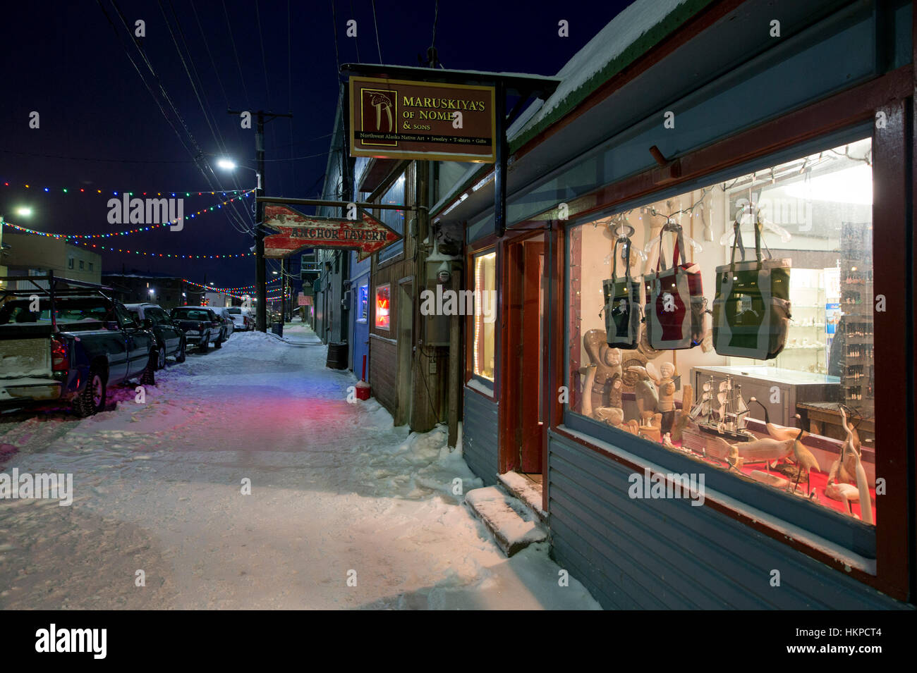 Front Street in Nome Alaska 2017. The Nome Gold Rush was a gold rush