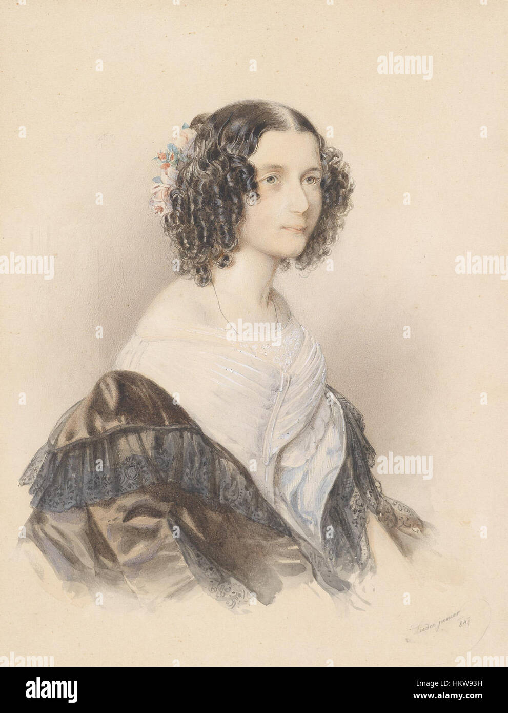 Friedrich Johann Gottlieb Lieder Bildnis einer jungen Dame 1847 Stock