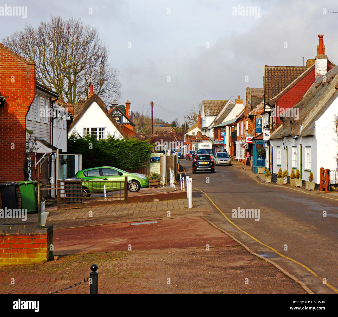 A view of Lower Street in the village of Horning on the Norfolk Stock