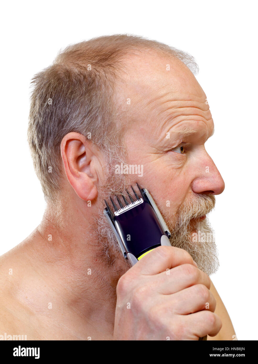 Portrait Of A Man Cutting His Own Hair Stock Photo Royalty Free