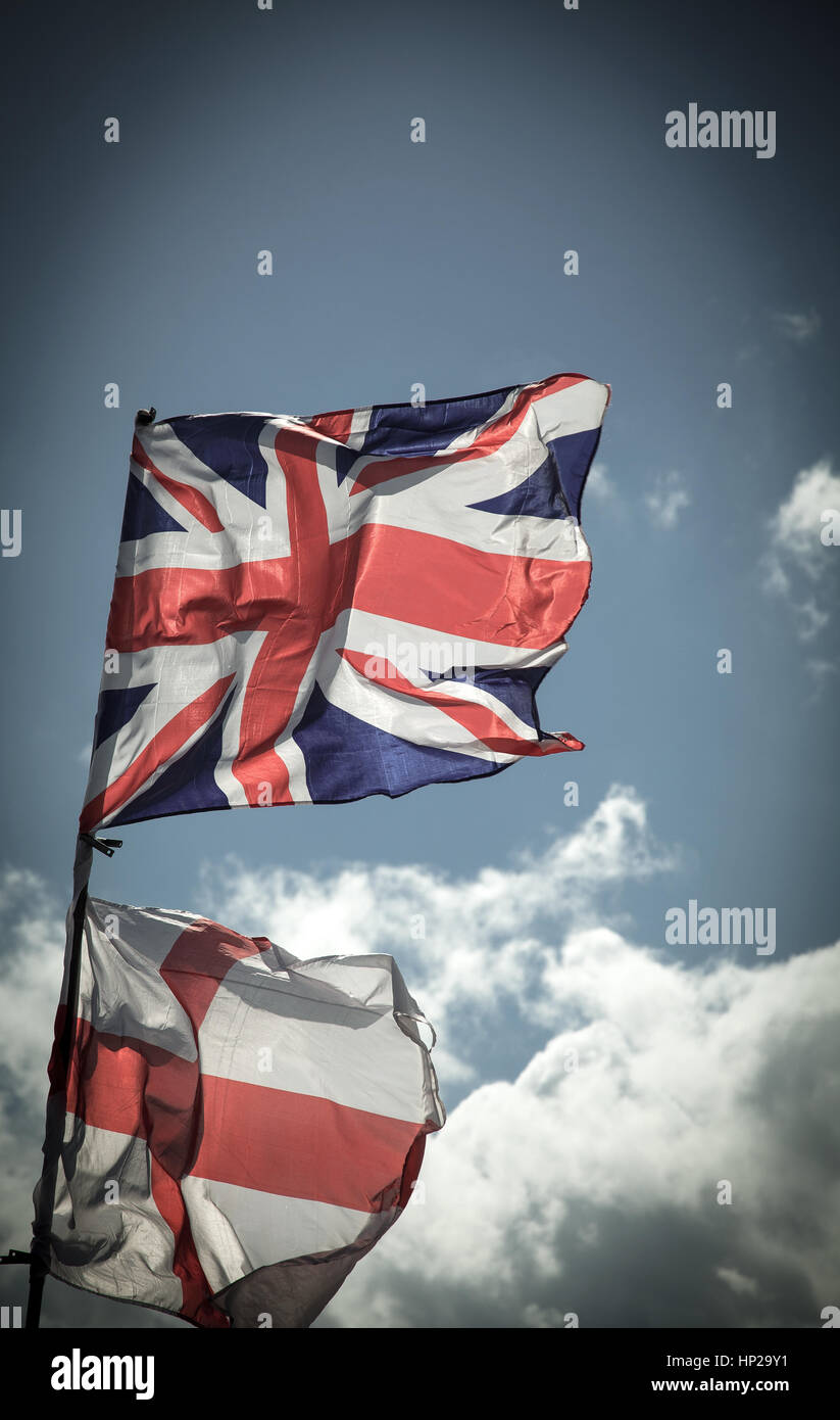 Closeup Of Union Jack Flag Uk Flag British Union Jack Flag Blowing In