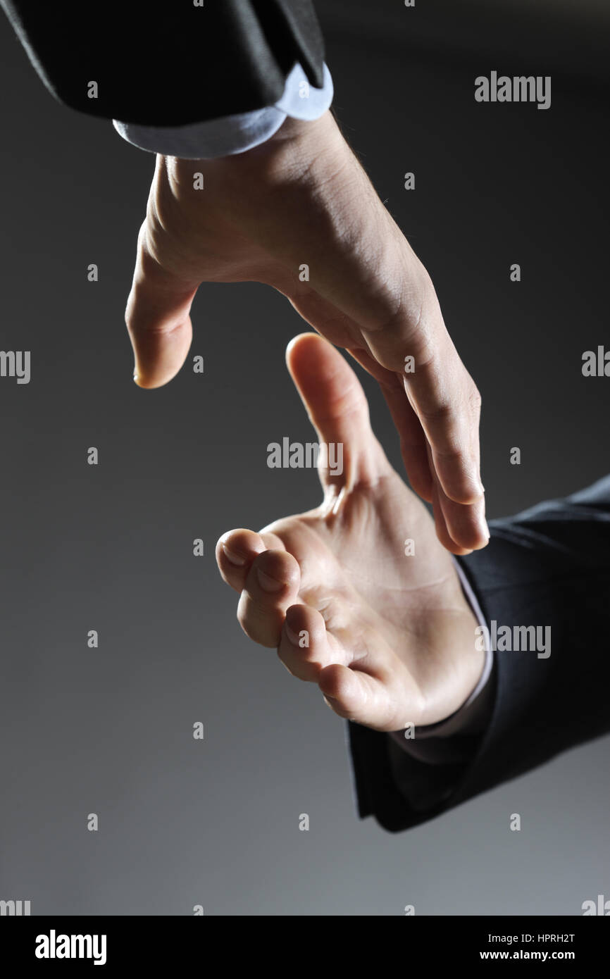 Two Business Men Shaking Hands Close Up Stock Photo Alamy