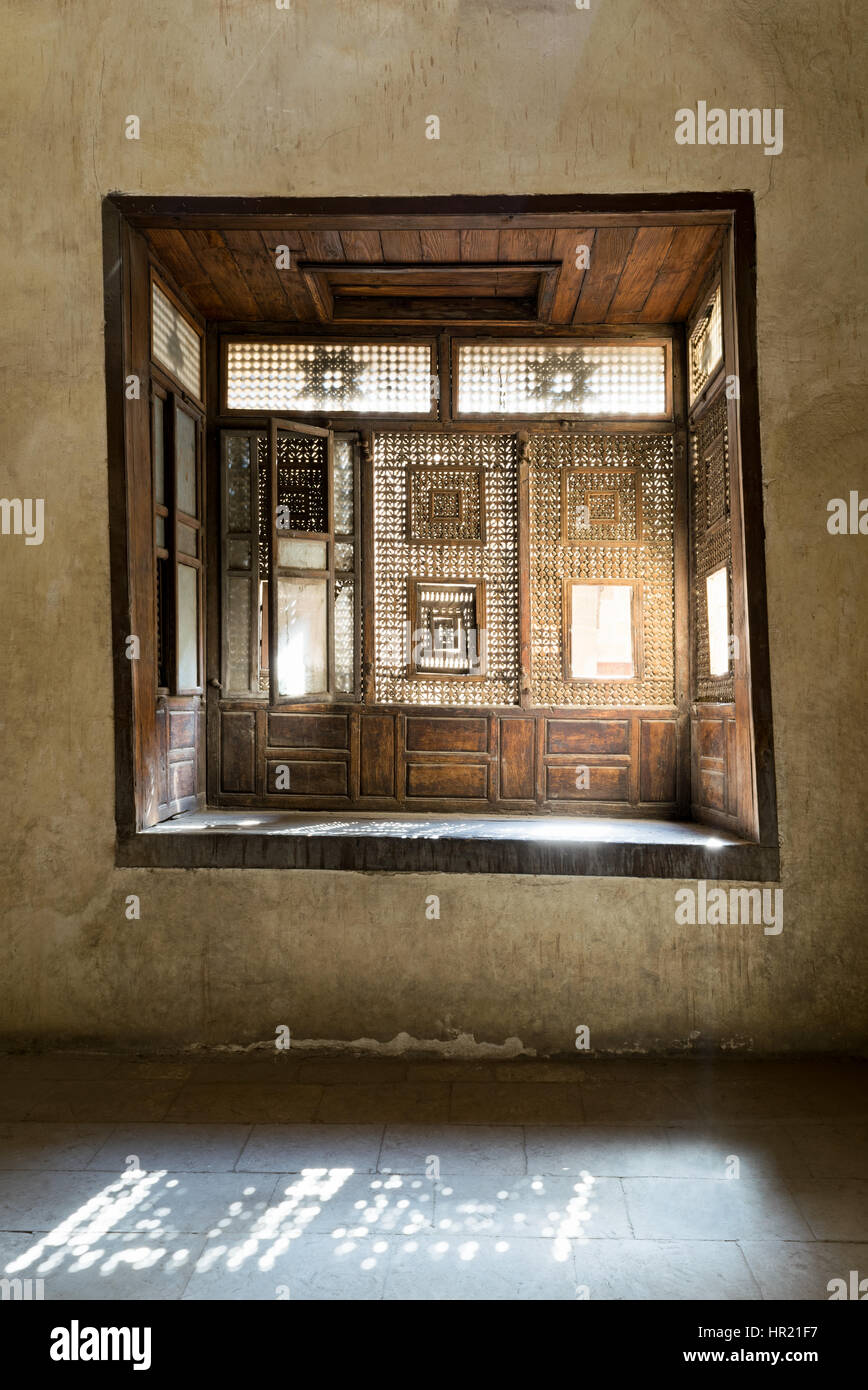 Built In Couch interleaved wooden window (mashrabiya) with built-in couch Built In Couch interleaved wooden window (mashrabiya) with built-in couch