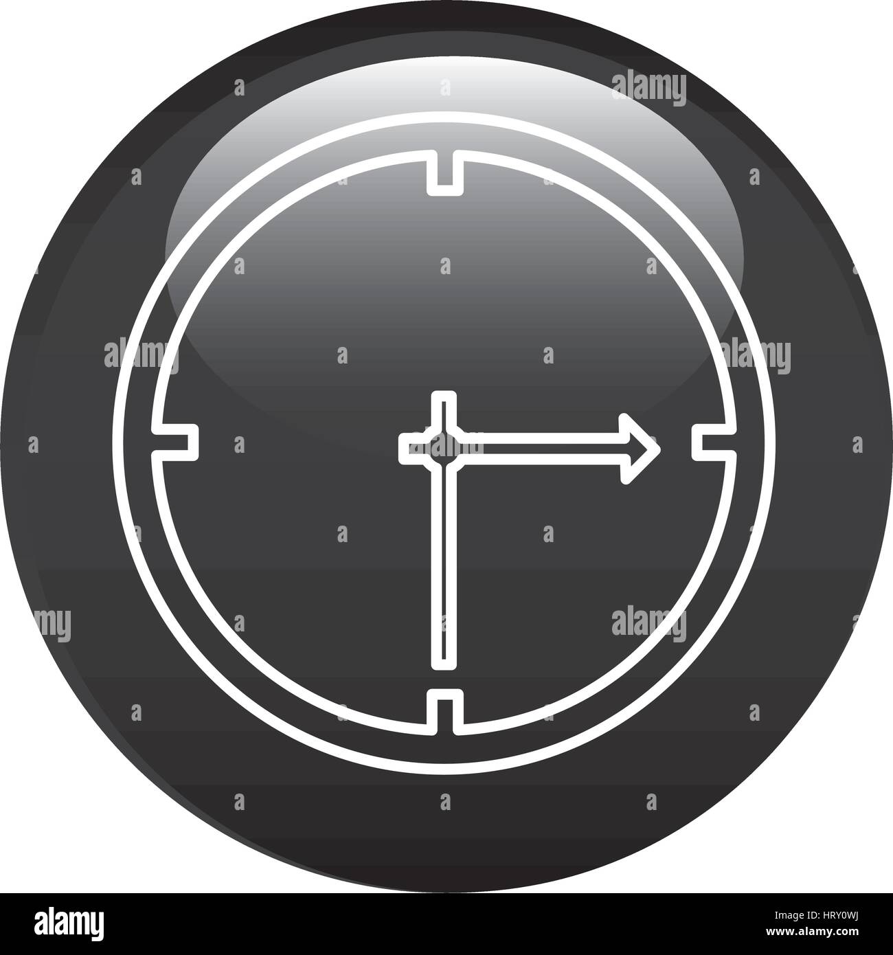 Black Circular Frame With Wall Clock Icon Stock Vector Image Art Alamy