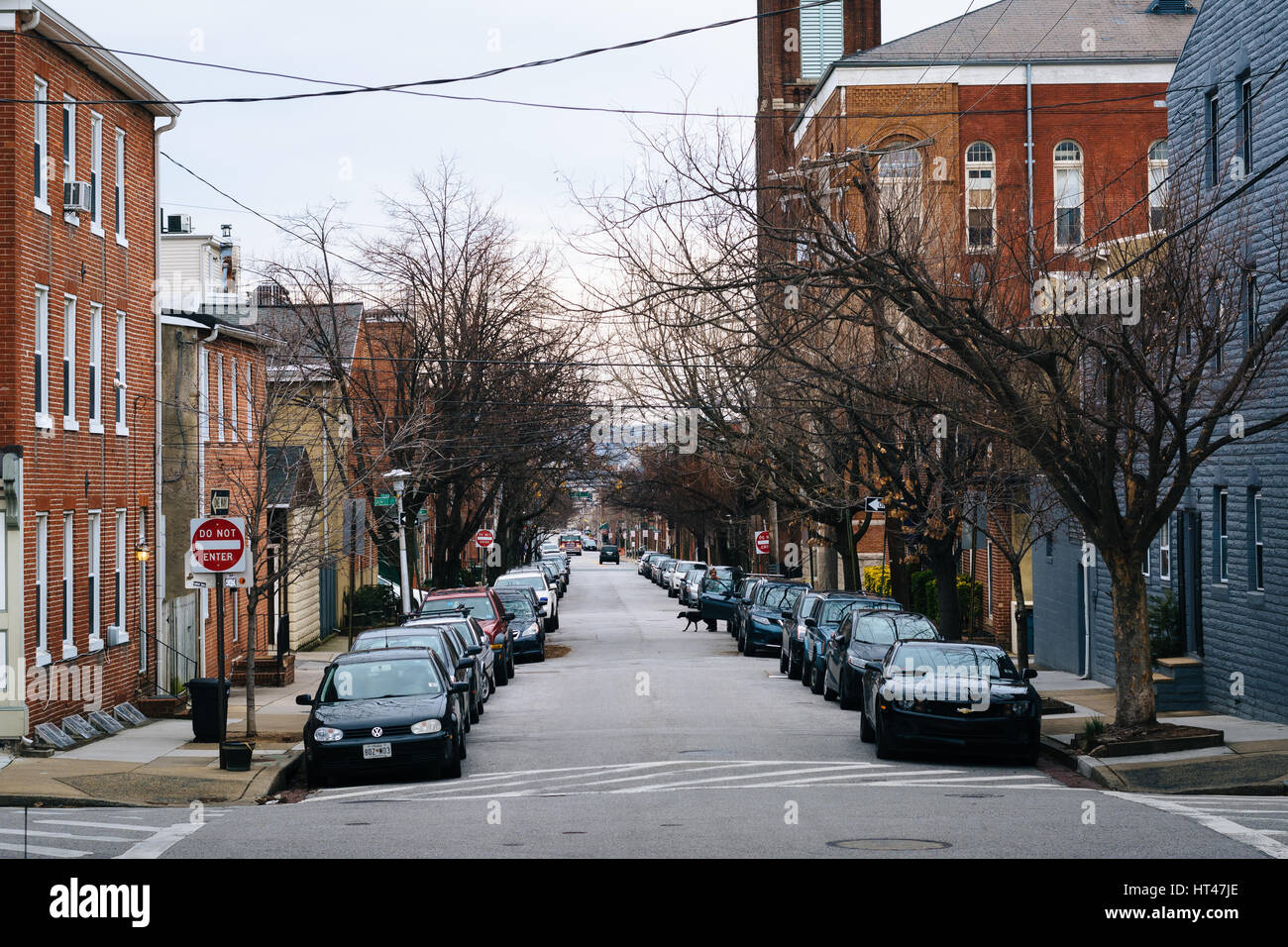 Street in Federal Hill, Baltimore, Maryland Stock Photo, Royalty Free
