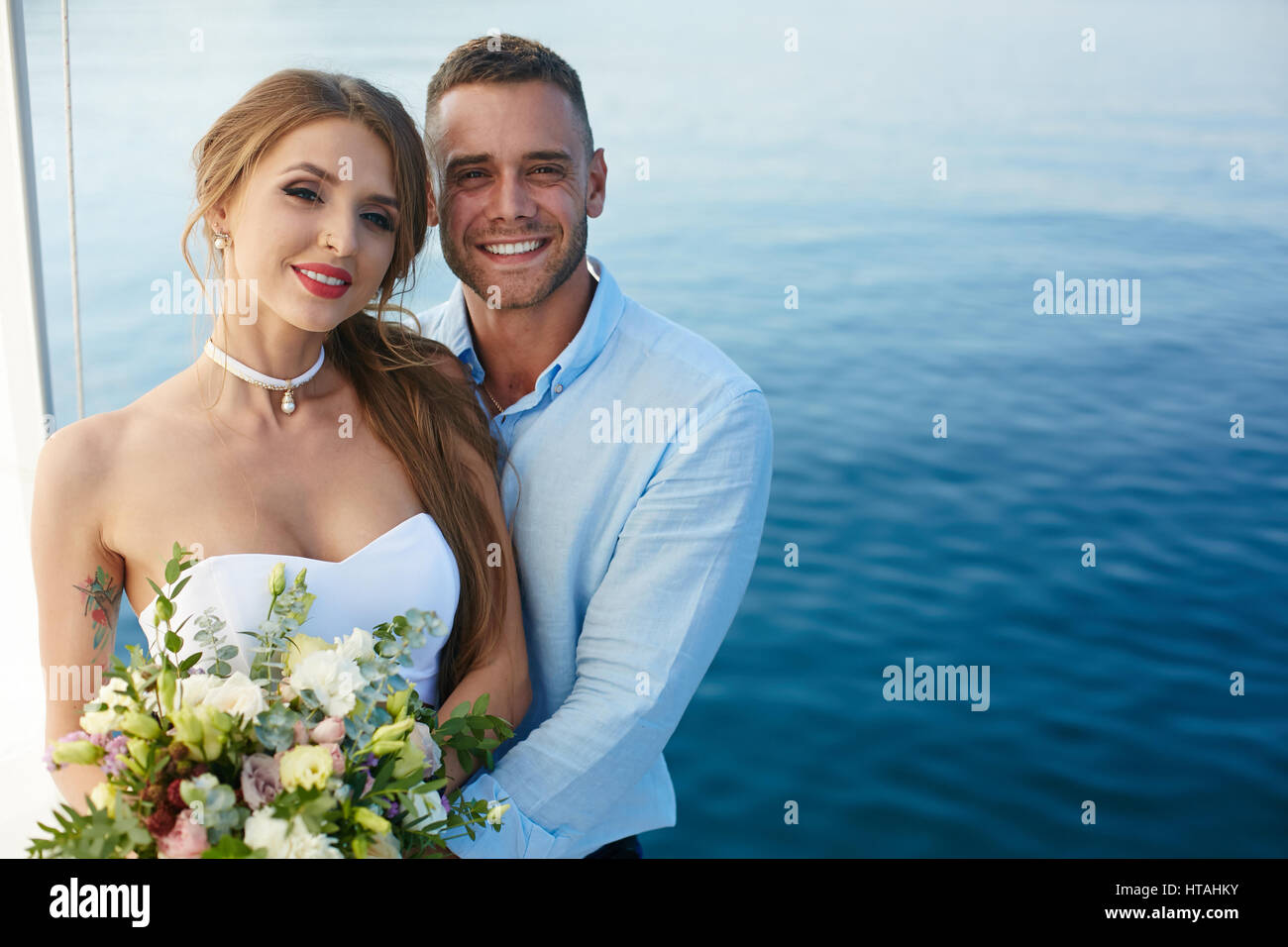 Amorous husband and wife enjoying honeymoon cruise Stockfoto, Lizenzfreies Bild 135457727 Alamy