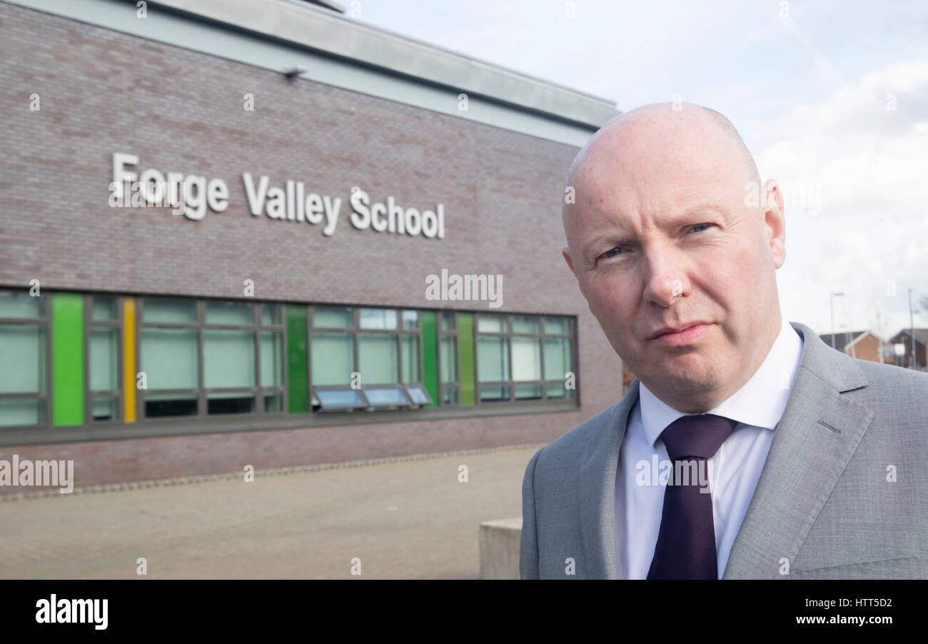 Headteacher Dale Barrowclough outside Valley School in Leeds