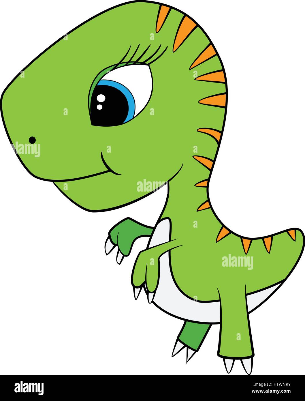 Illustration Of Cute Cartoon Of Baby T Rex Dinosaur Vector EPS 10