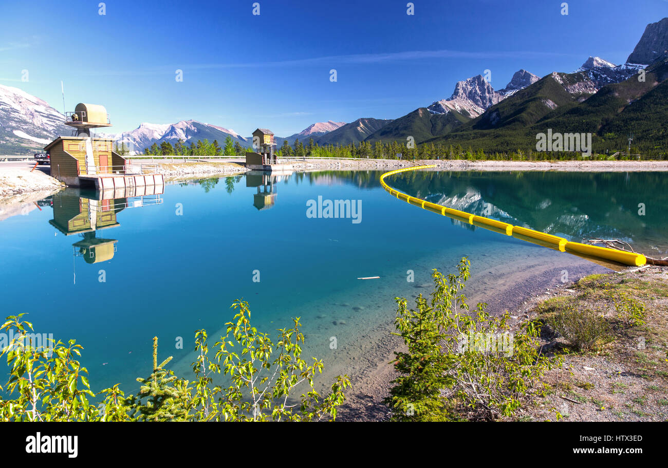Rundle Forebay Reservoir near Nordic Center in Canmore Alberta with