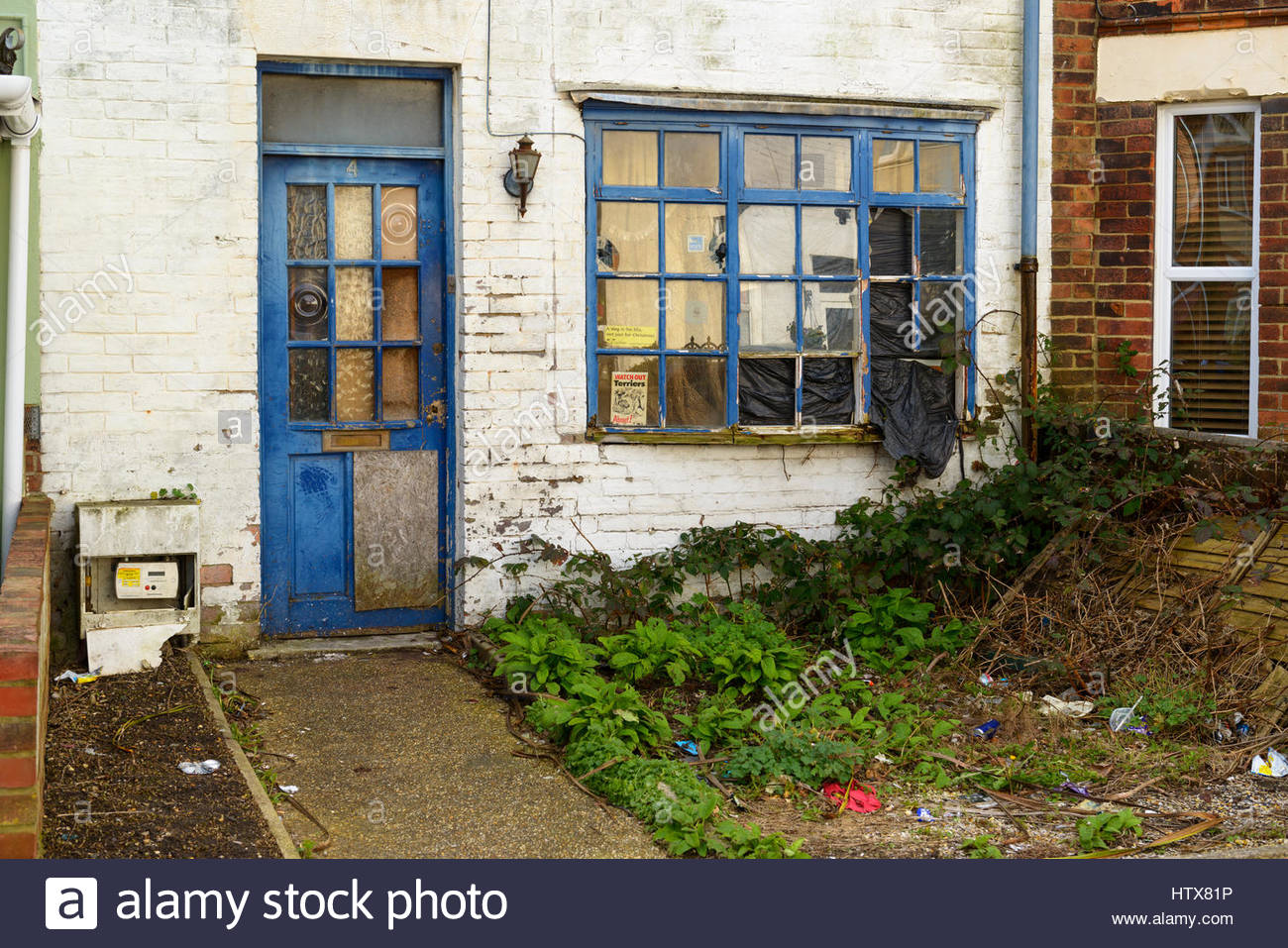 Derelict house, Poole, Dorset, England, UK Stock Photo, Royalty Free