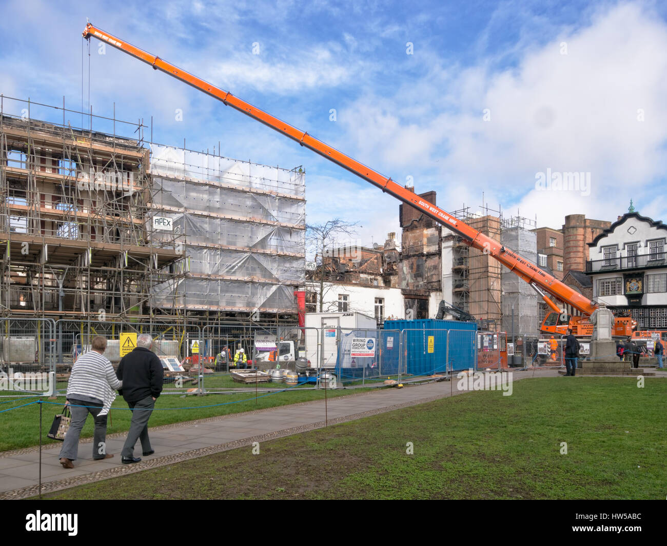 exeter cathedral green and royal clarence hotel. area being exeter cathedral green and royal clarence hotel. area being