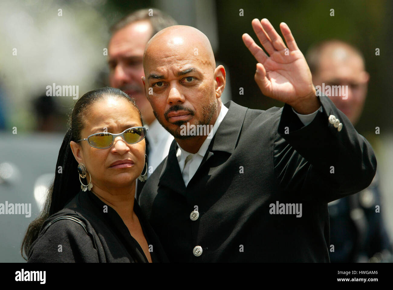 Debbie Allen and husband Norm Nixon at the First AME Church for Ray