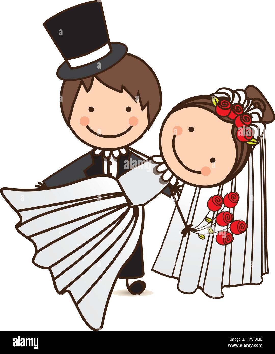 happy couple married icon Stock Vector Art & Illustration, Vector Image