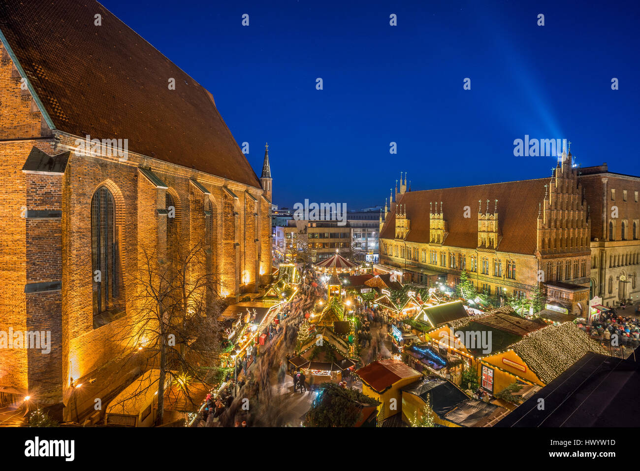 Germany, Hannover, Christmas market in the old town Stock Photo