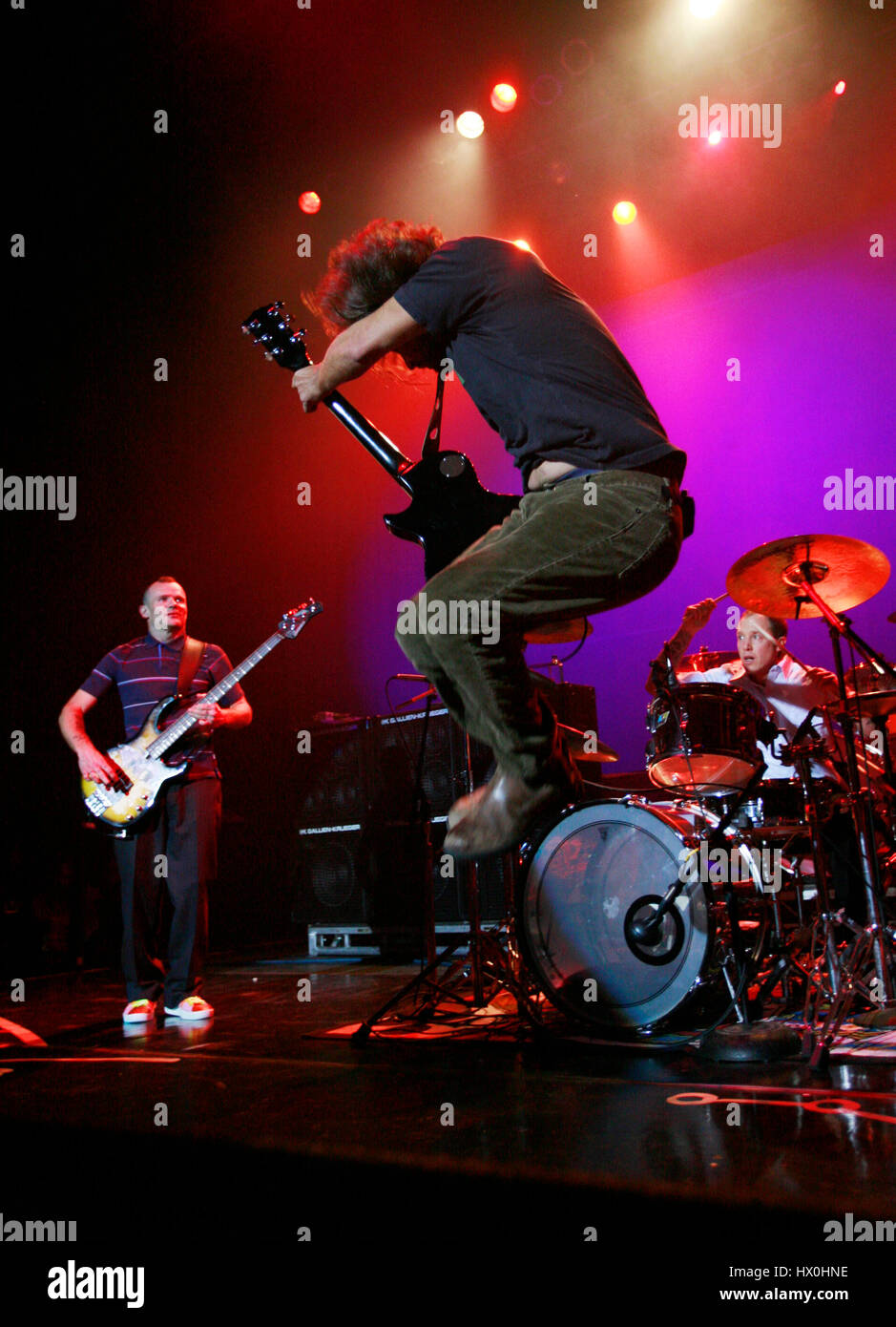 Eddie Vedder, right, performs with Flea of the Red Hot Chili Peppers