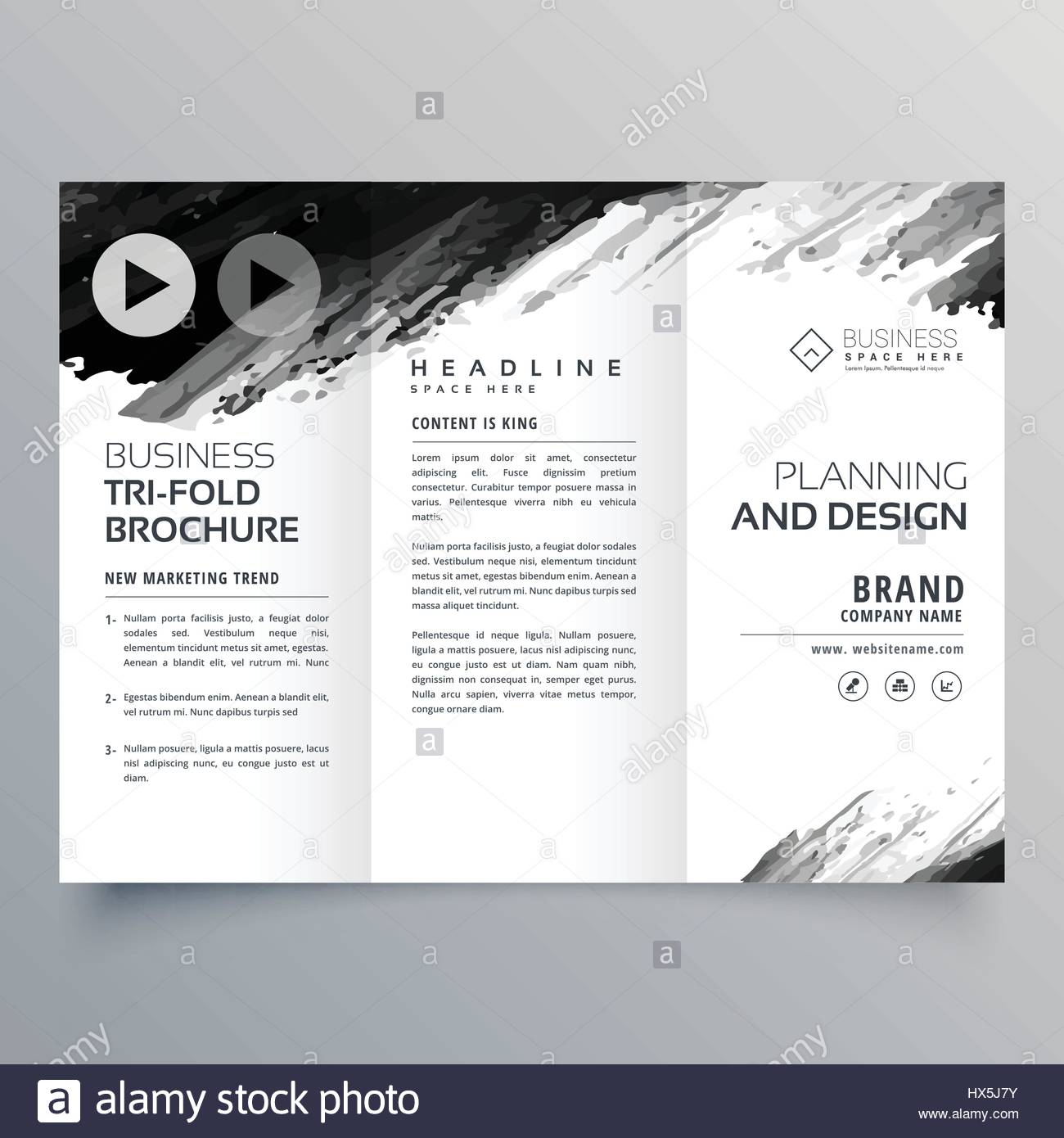 abstract black ink trifold presentation template for your brand abstract black ink trifold presentation template for your brand, Presentation templates