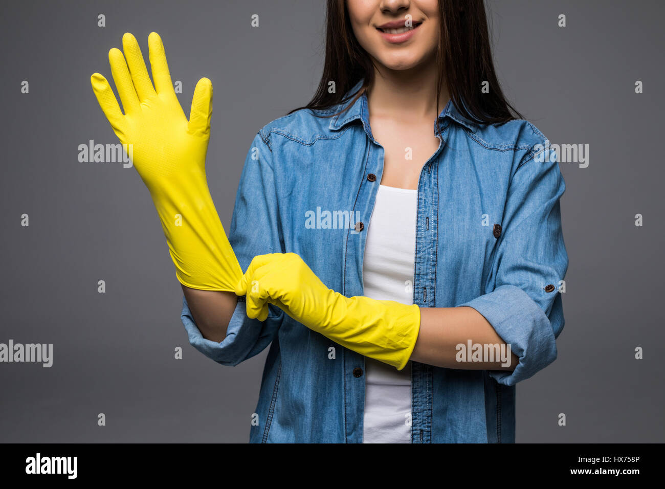 With handjob rubber gloves boots fan photo