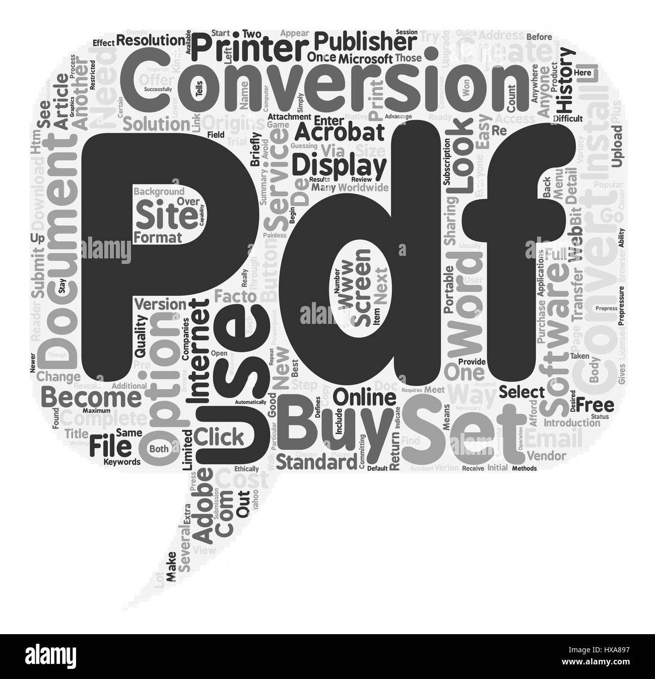 Convert Document To PDF text background wordcloud concept Stock Vector