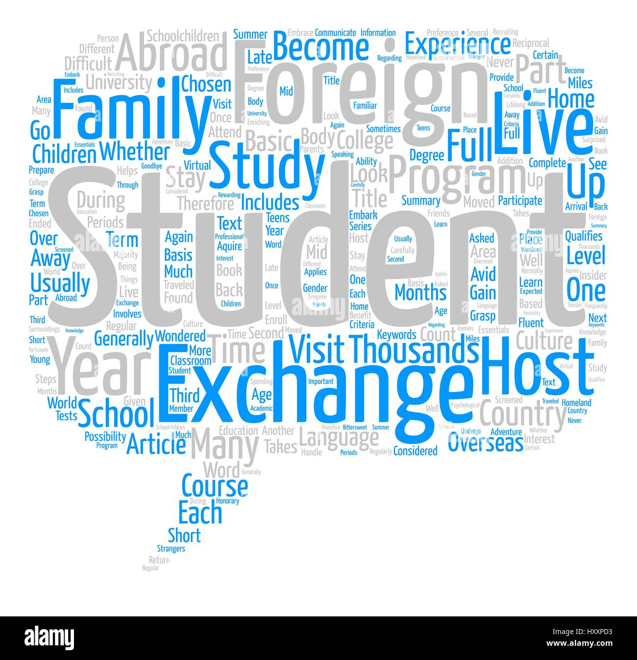 You Too Can Be A Foreign Exchange Student Word Cloud Concept Text Stock