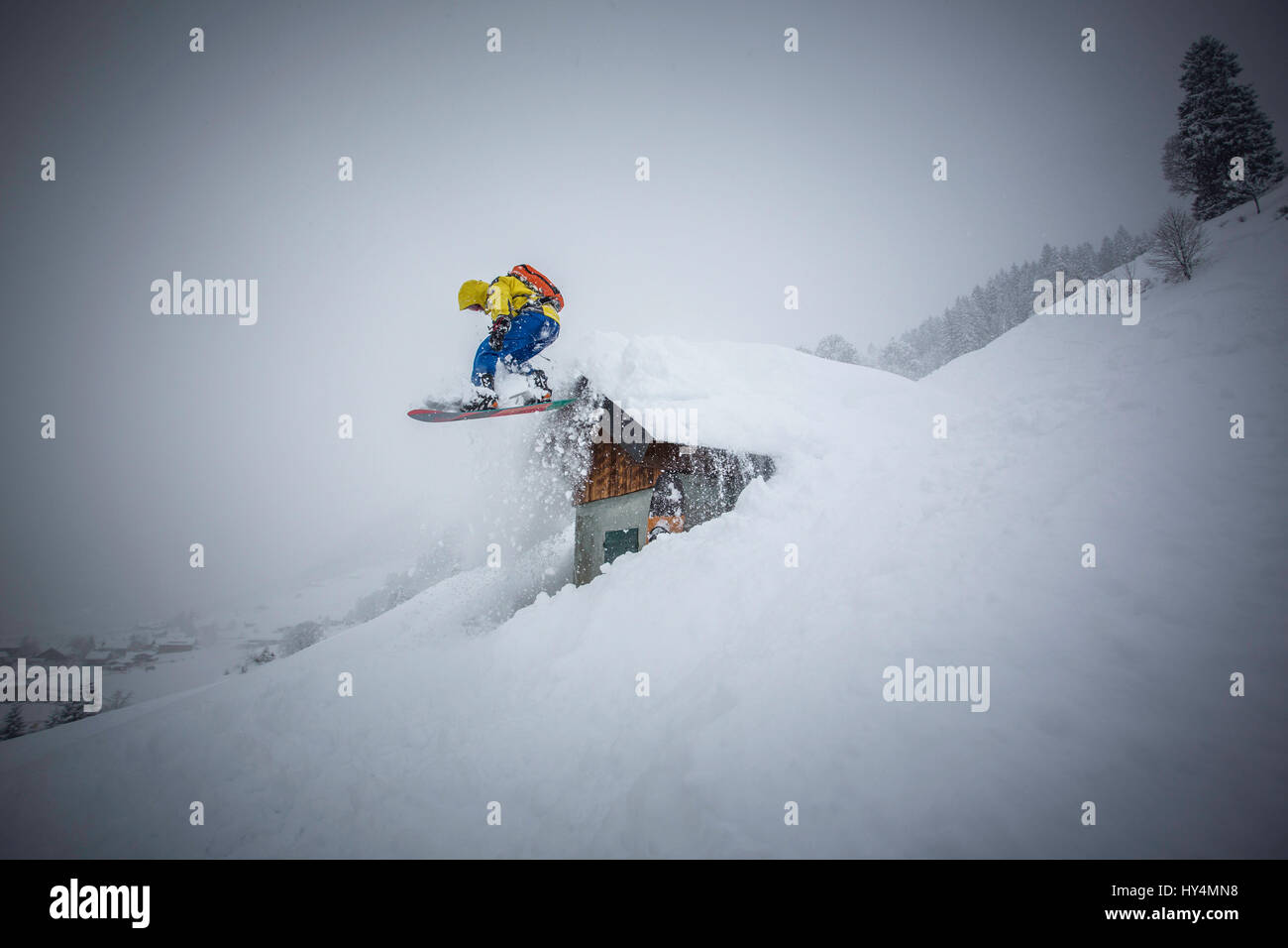 Snowboard Trick In Powder Snow Stock Photo Royalty Free Image for Snowboard Tricks In Powder