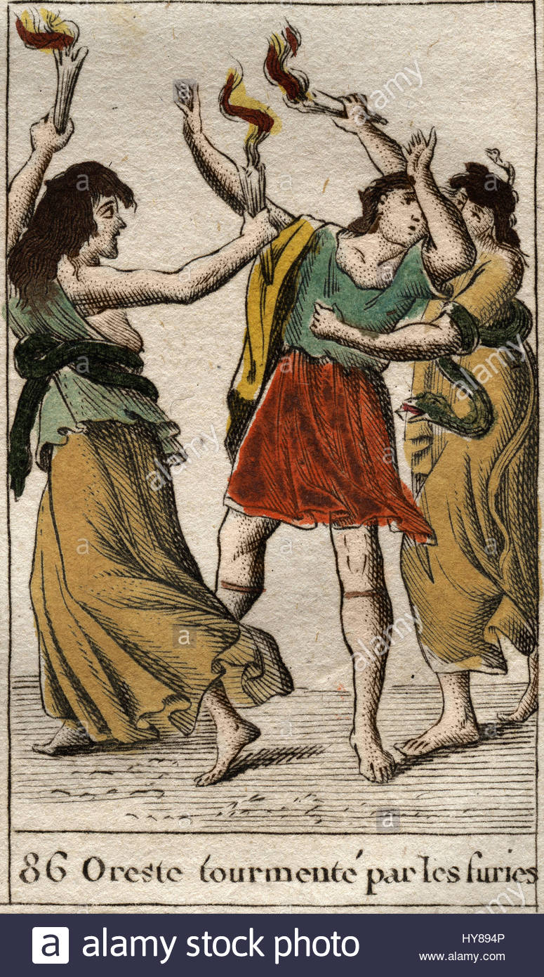 Orestes pursued by the Erinyes (or Furies) for revenging the death of