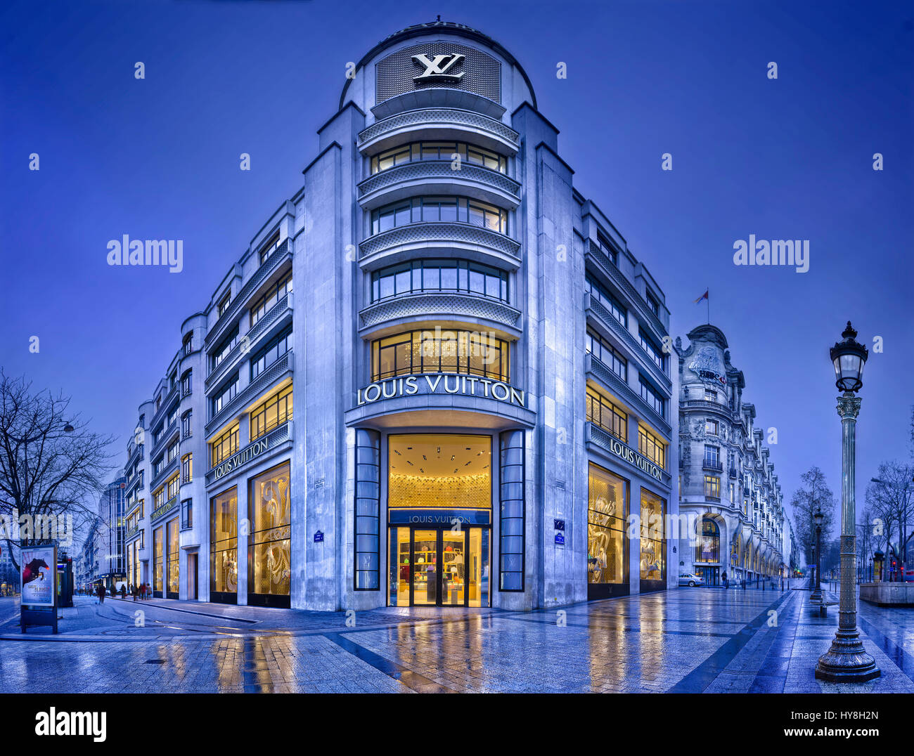 The Louis Vuitton retail store on the Champs Elysees in ...