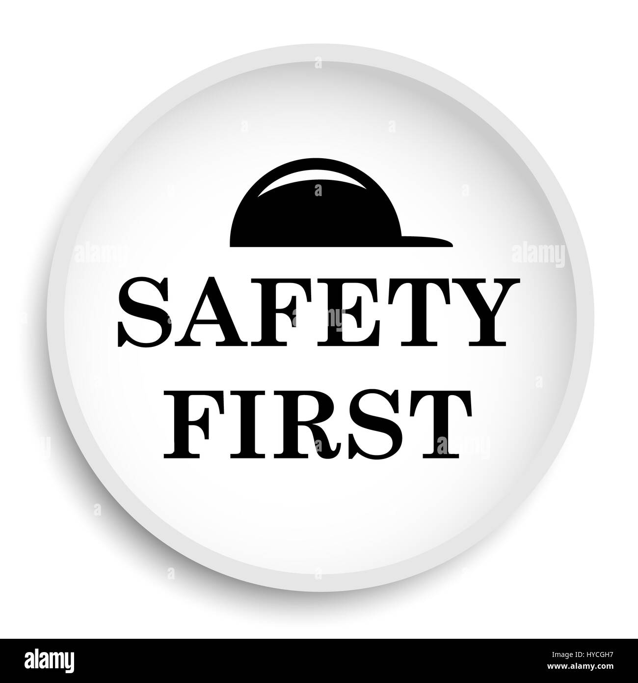 Safety first icon. Safety first website button on white background ...