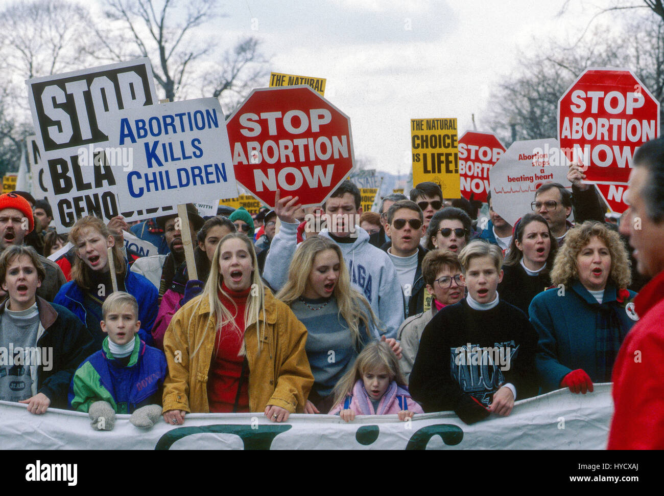 Annual Right to Life March passes by the front of the US Supreme Stock