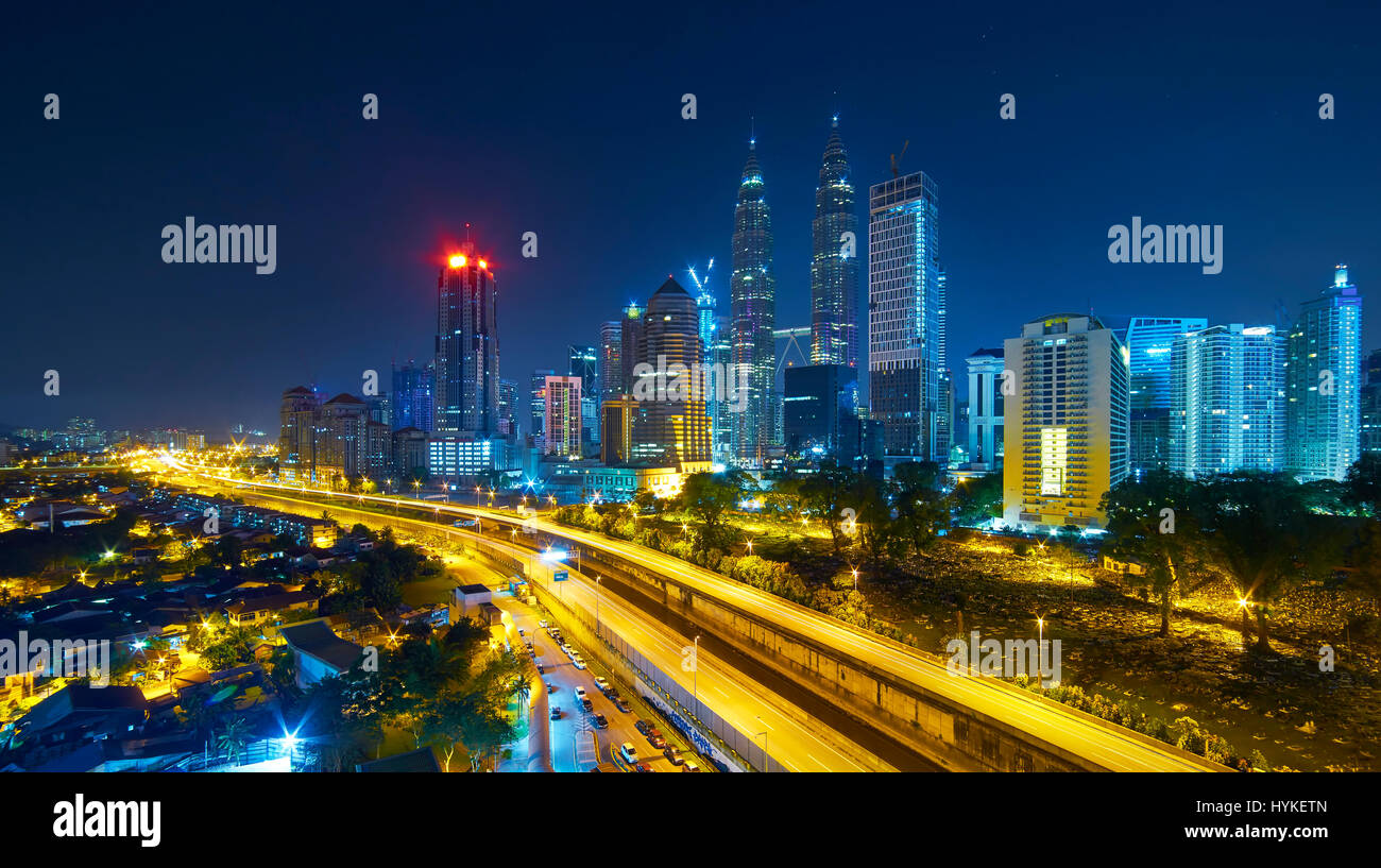 Kuala Lumpur City Skyline At Night Malaysia Stock Photo Alamy