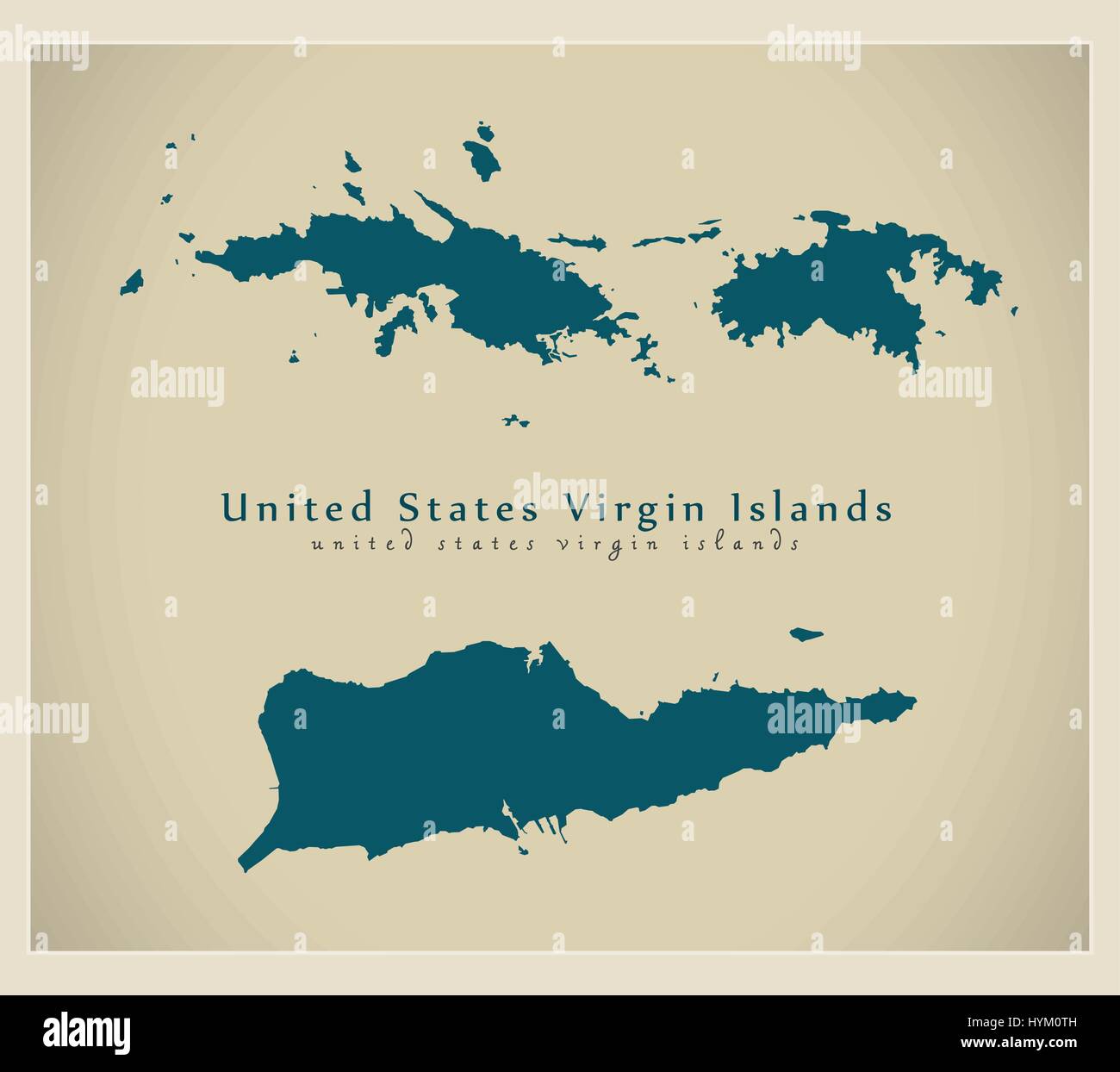 modern map us virgin islands vi