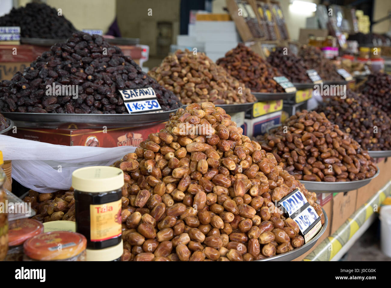 Medjool dates in the Deira Food market, Dubai. UAE Stock Photo, Royalty