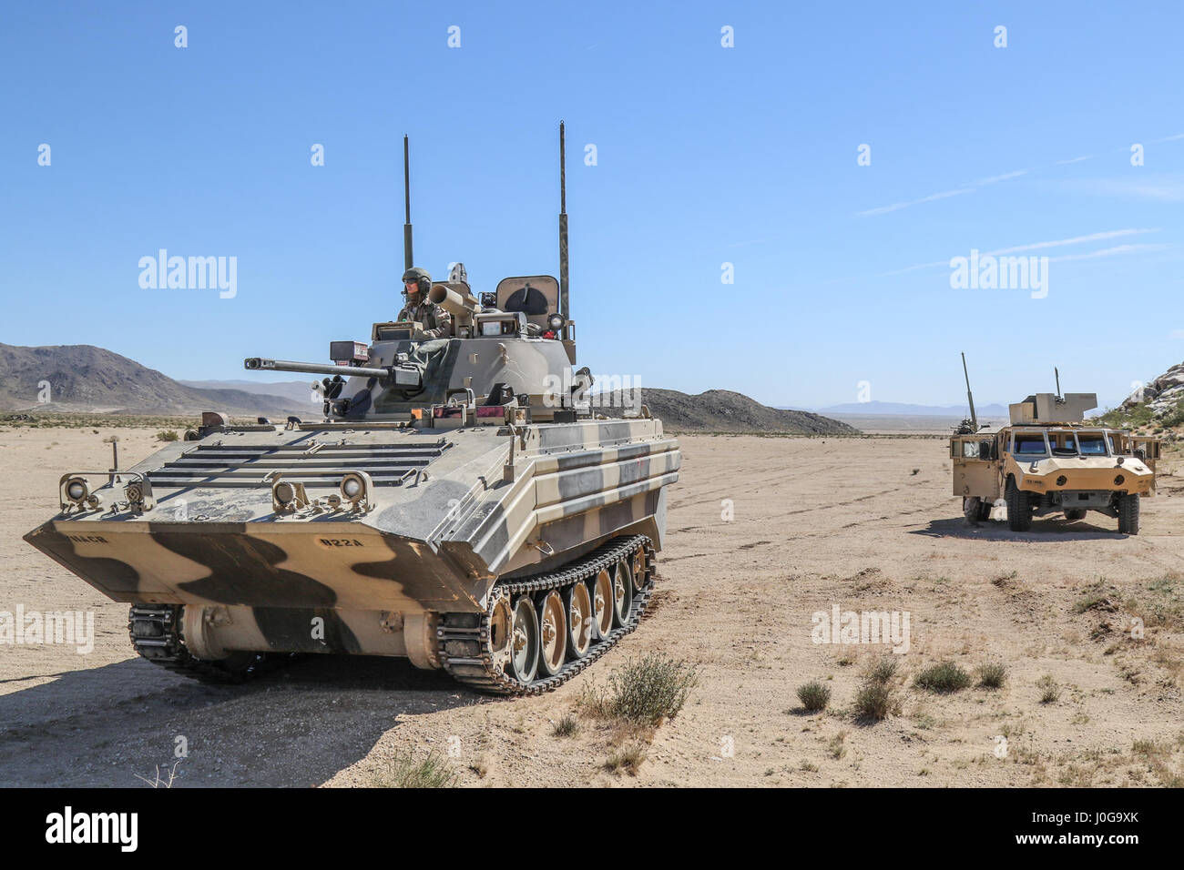FORT IRWIN, Calif. Vehicles from 1st Squadron, 11th Armored Cavalry