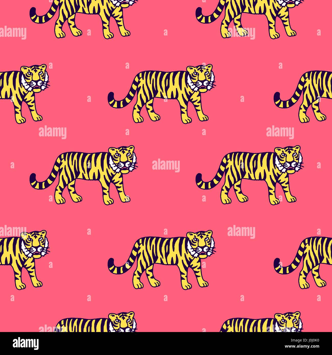 Cute Tiger Cartoon Roaring Stock Vector Image Art Alamy