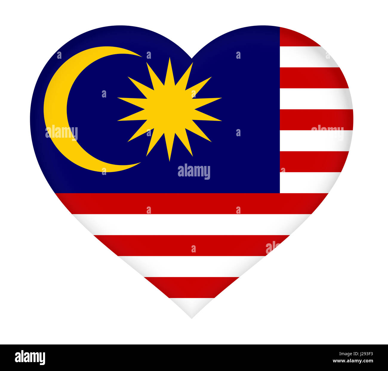 Illustration of the flag of Malaysia shaped like a heart