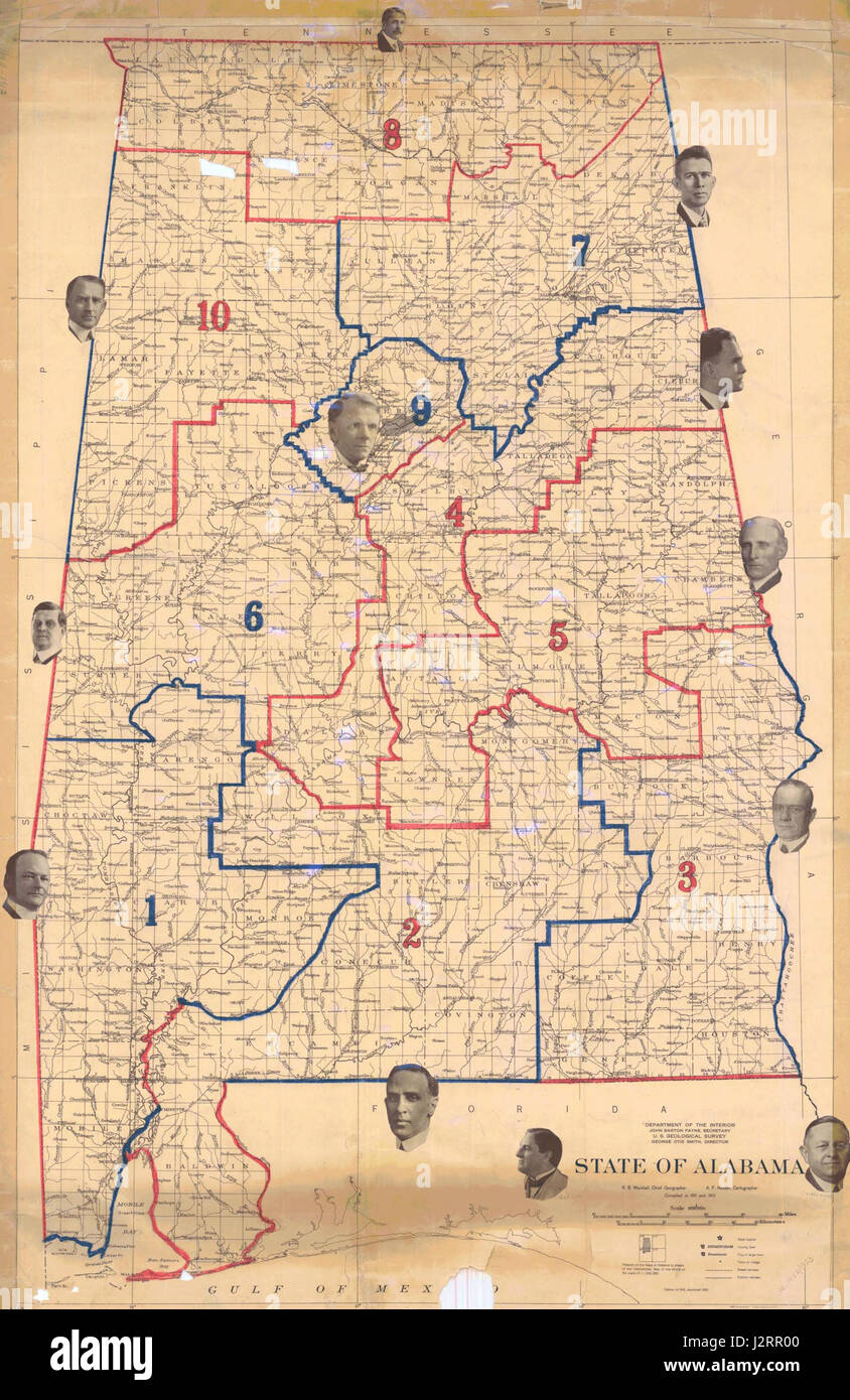 Map Of Alabama Congressional Districts Stock Photo Alamy