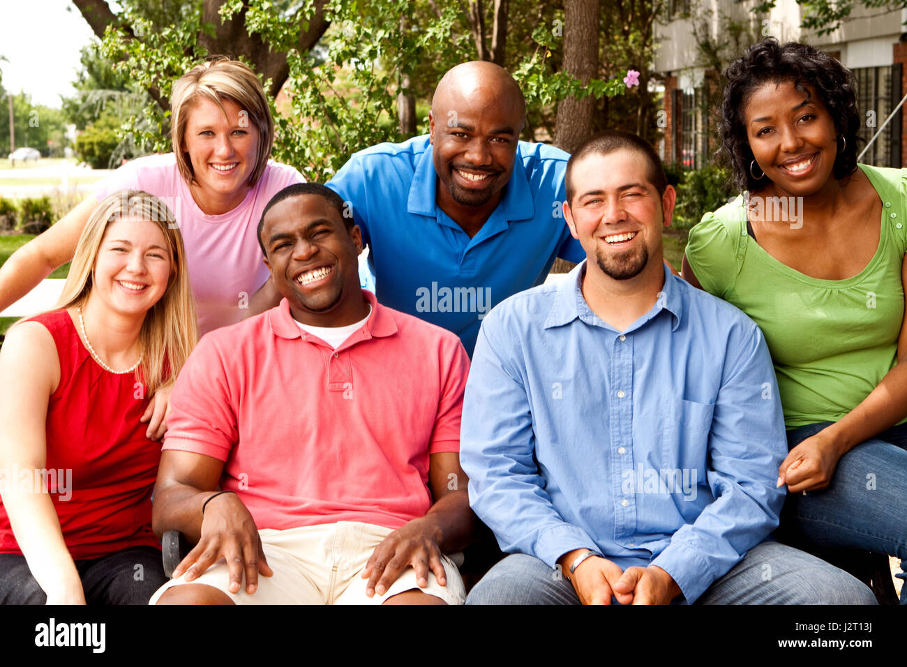 Diverse Group Of People Talking And Laughing Stock Photo Alamy