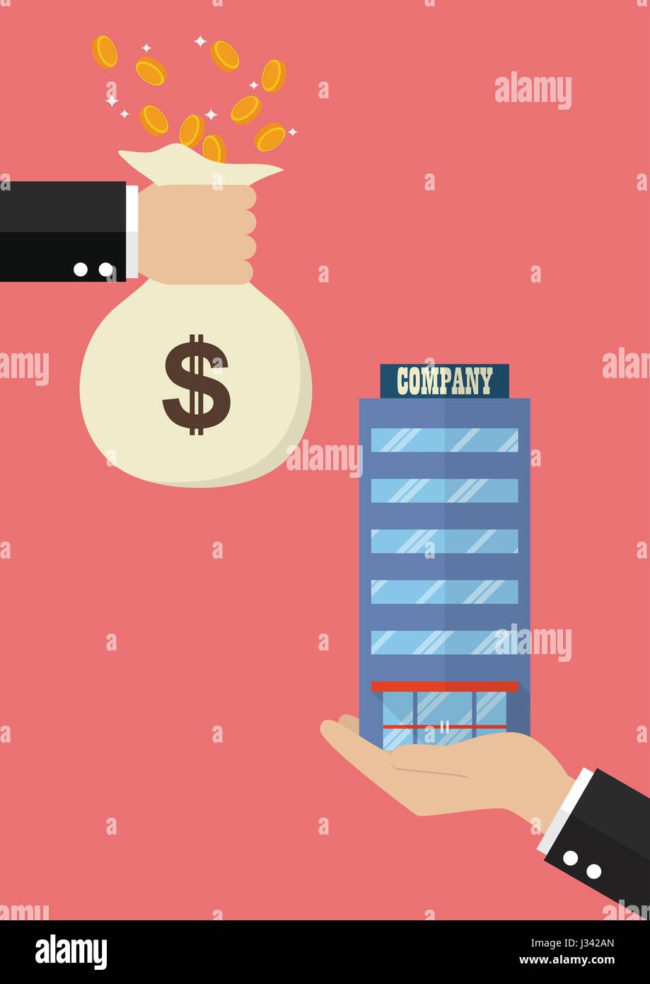Businessman takeover company business. Business concept Stock Vector