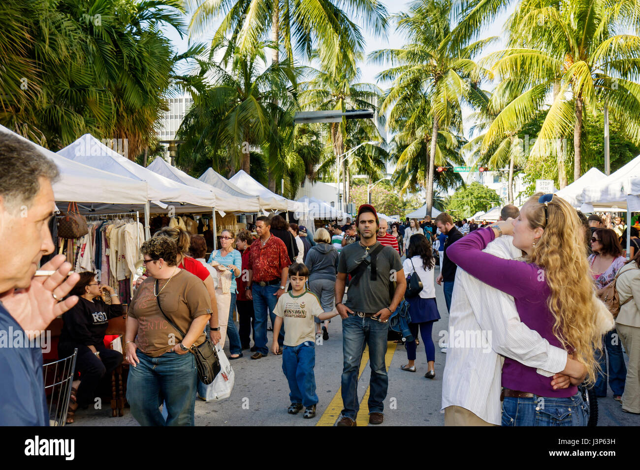 Miami Beach Florida Lincoln Road Mall Mall Arcade Sunday Antique Market