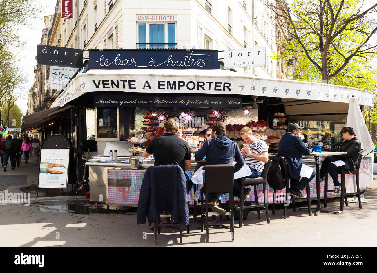 paris, france-april 02 ,2017 : the traditional parisian oyster bar paris, france-april 02 ,2017 : the traditional parisian oyster bar