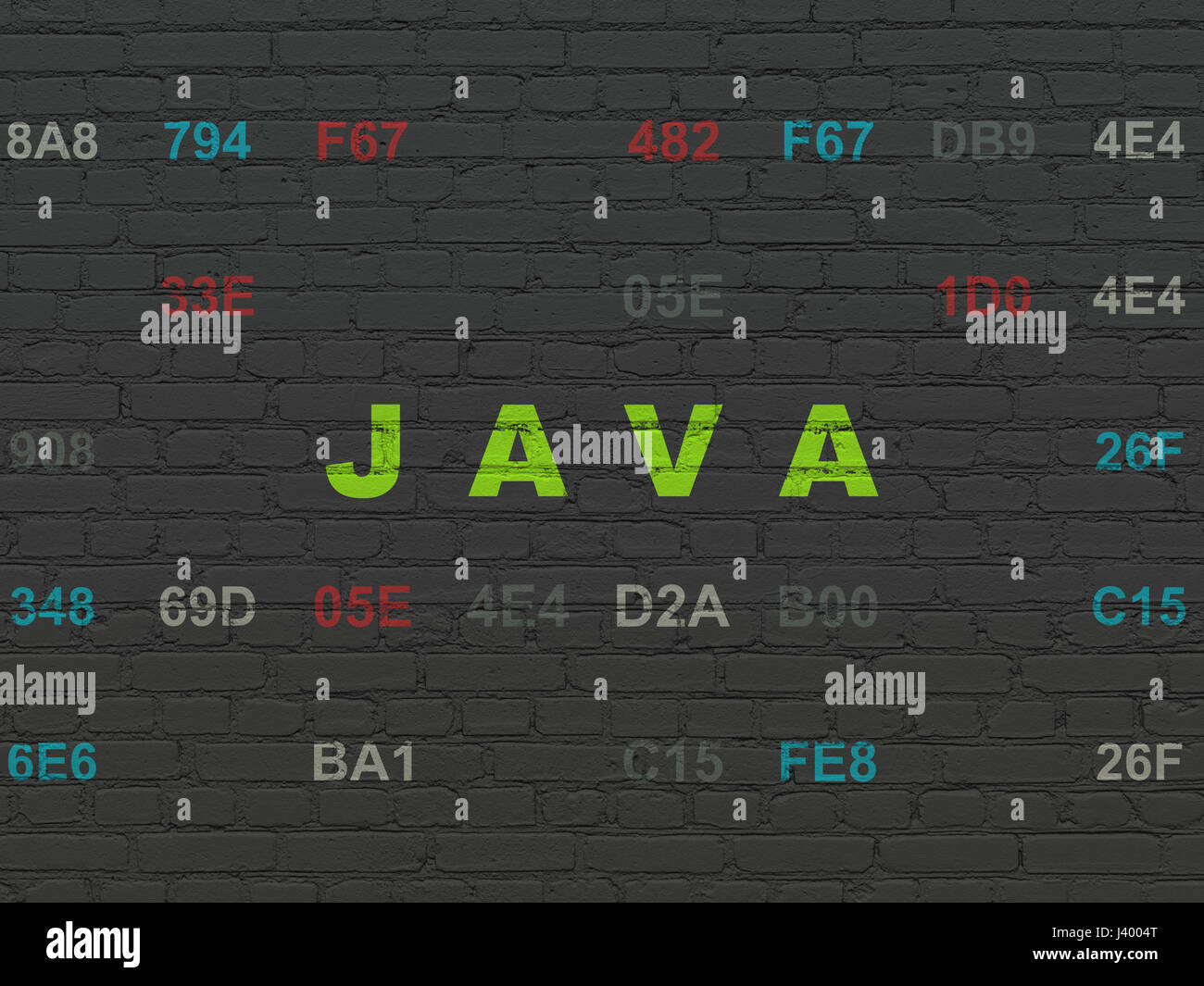 Database Concept Java On Wall Background Stock Photo Royalty