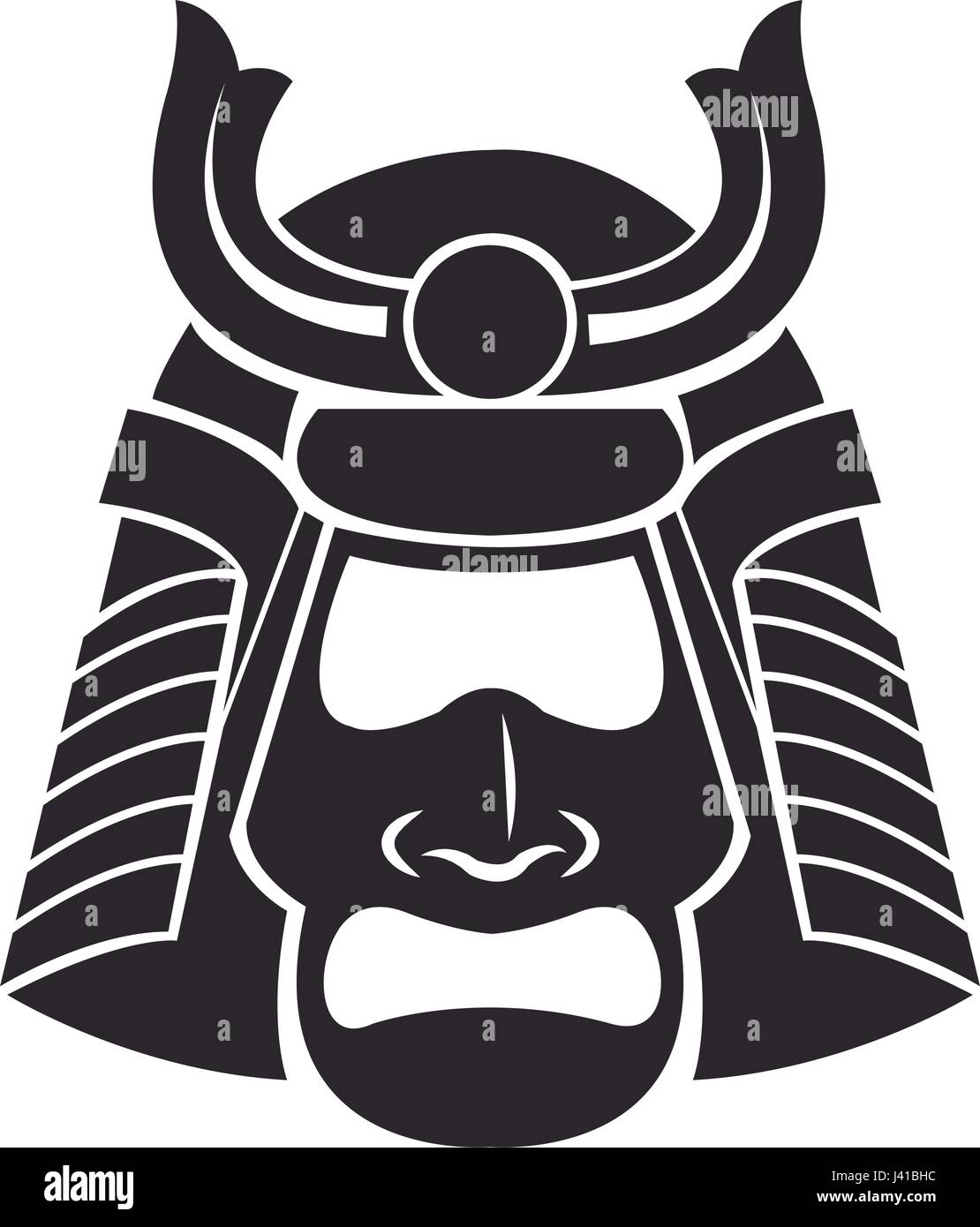samurai face mask japanese warrior image Stock Vector Art