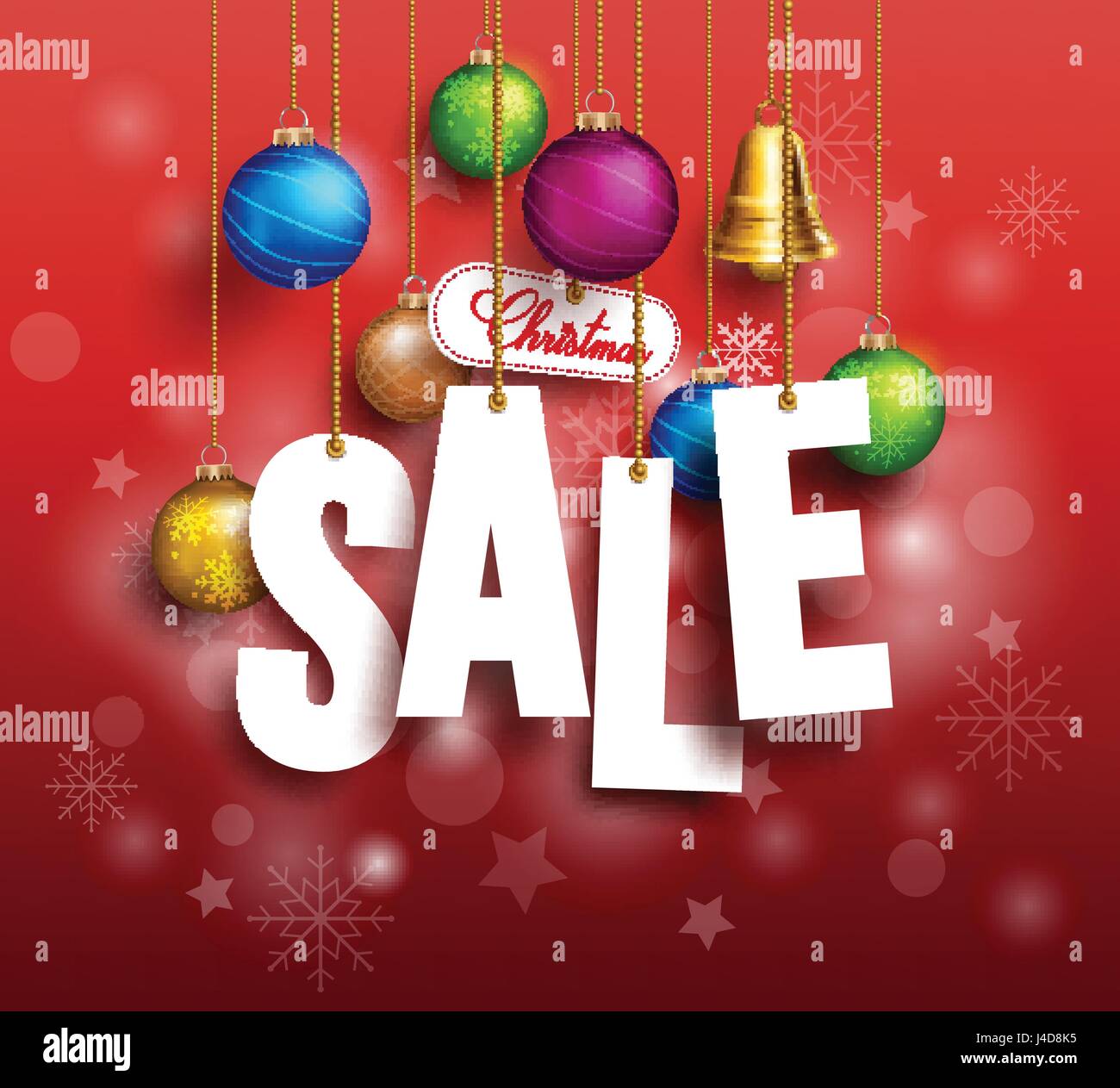 Christmas Sale Vector Text Hanging For Promotion With A Christmas Stock ...