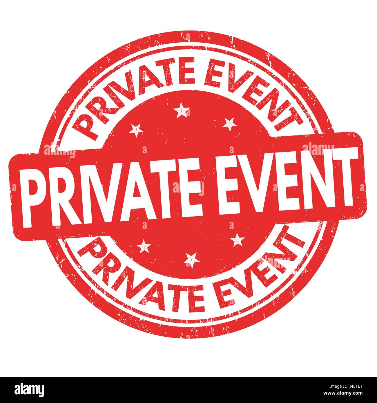 Private event sign or stamp on white background, vector illustration