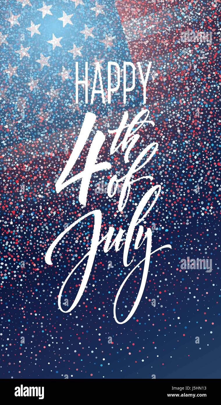 Fourth Of July Celebration Banner Greeting Card Design Happy